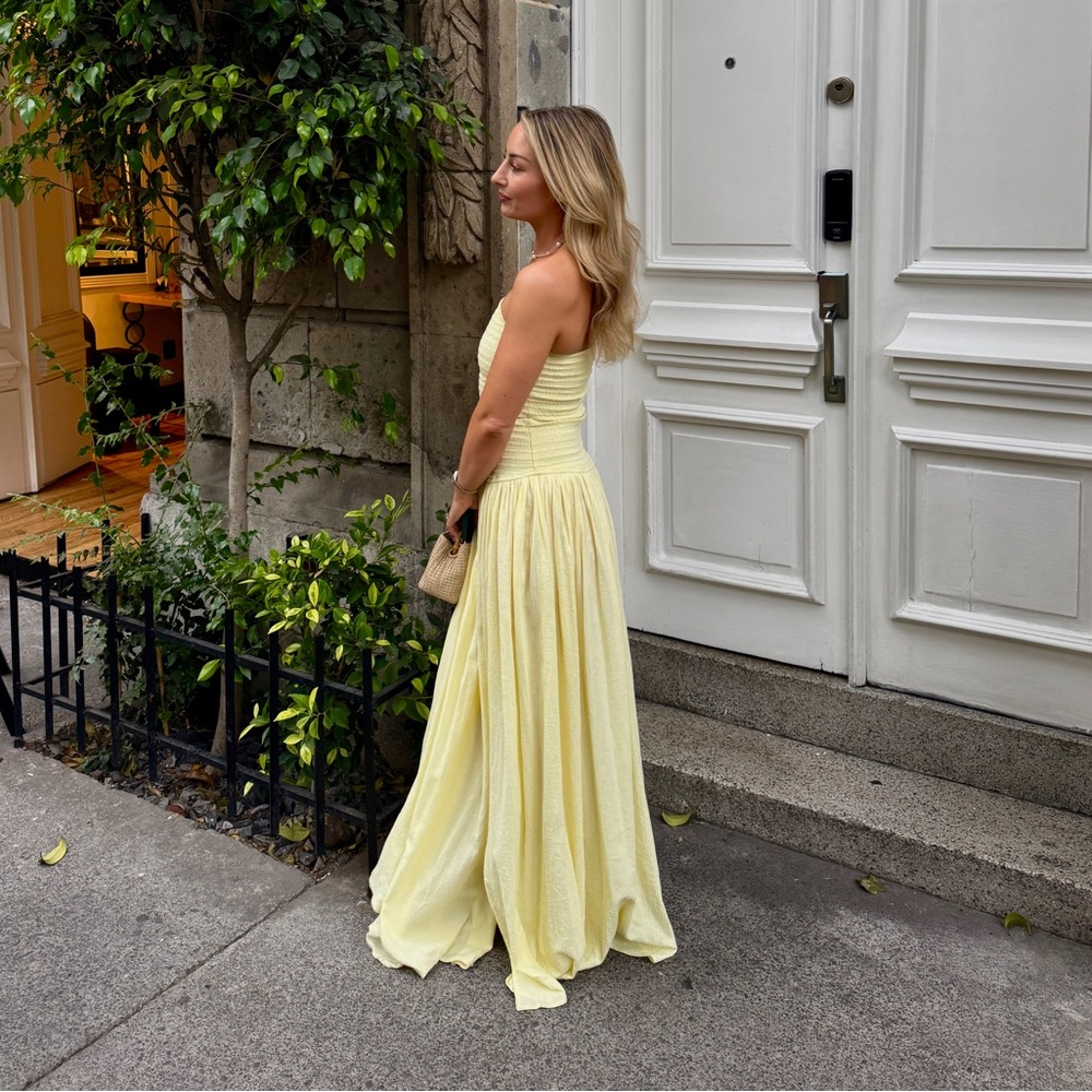 Meshki Yellow Strapless Maxi Dress